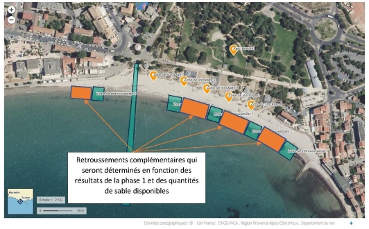 zones de stocks de sables entre les dunes