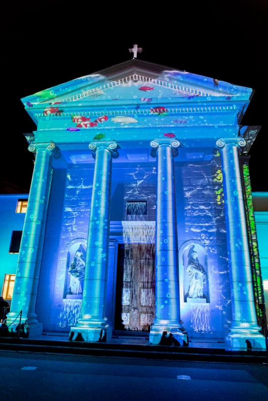 Le mapping a illuminé la façade de la chapelle historique
