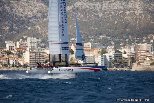Première sortie en mer de l'AC 45 - 15h