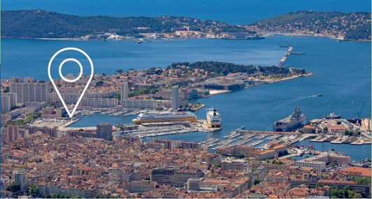 Situation de la capitainerie du port de Toulon - La Seyne Brégaillon