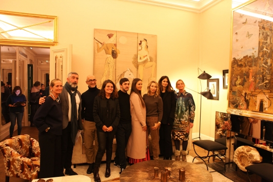 19h30- Photo officielle du jury accessoire, de gauche à droite Pascale Mussart, président ede l'association villa Noailles / Jean-Pierre Blanc, directeur de la villa Noailles / Pierre Hardy, président du jury Accessoires de Mode...