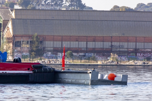 Mise à l'eau de l'embarcadère Espace Marine