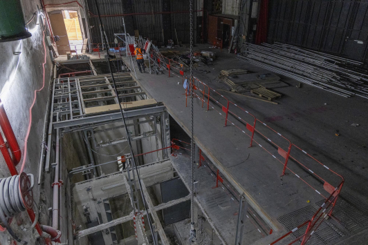 travaux de la fosse des coulisses