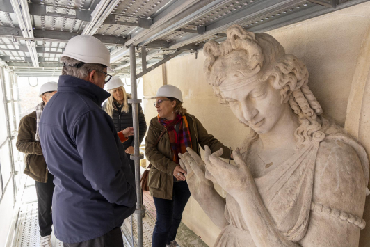 Visite de chantier des travaux à Opéra TPM