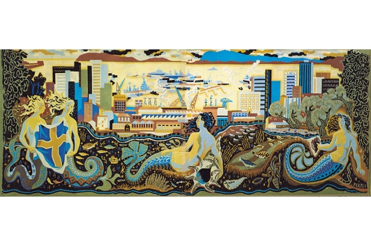 Paul Avignon, Maître lissier, d’après un carton d’Henri Pertus, Toulon de l’Antiquité à nos jours, tapisserie