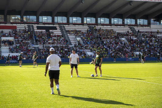 Entrainement des Springboks à Mayol