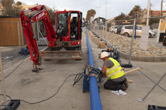 Le parking de la plage de la Bergerie à Hyères ce mercredi 11 octobre 2023 © O. Pastor TPM