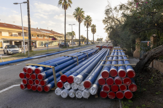 Le parking de la plage de la Bergerie à Hyères ce mercredi 11 octobre 2023 © O. Pastor TPM