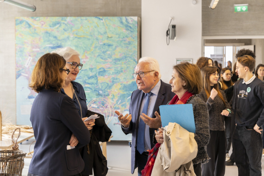 De gauche à droite : Sylvie CORRÉARD, Directrice générale Les Arts Décoratifs, Margaret IRAGUI, directrice de l'école Camondo Méditerranée, Jean-Pierre GIRAN, président de TPM et Josée MASSI, vice-présidente de TPM