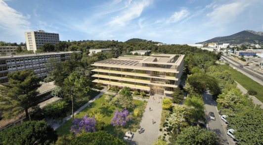 Vue Aérienne IUT full ©Corinne Vezzoni et associes - architectes